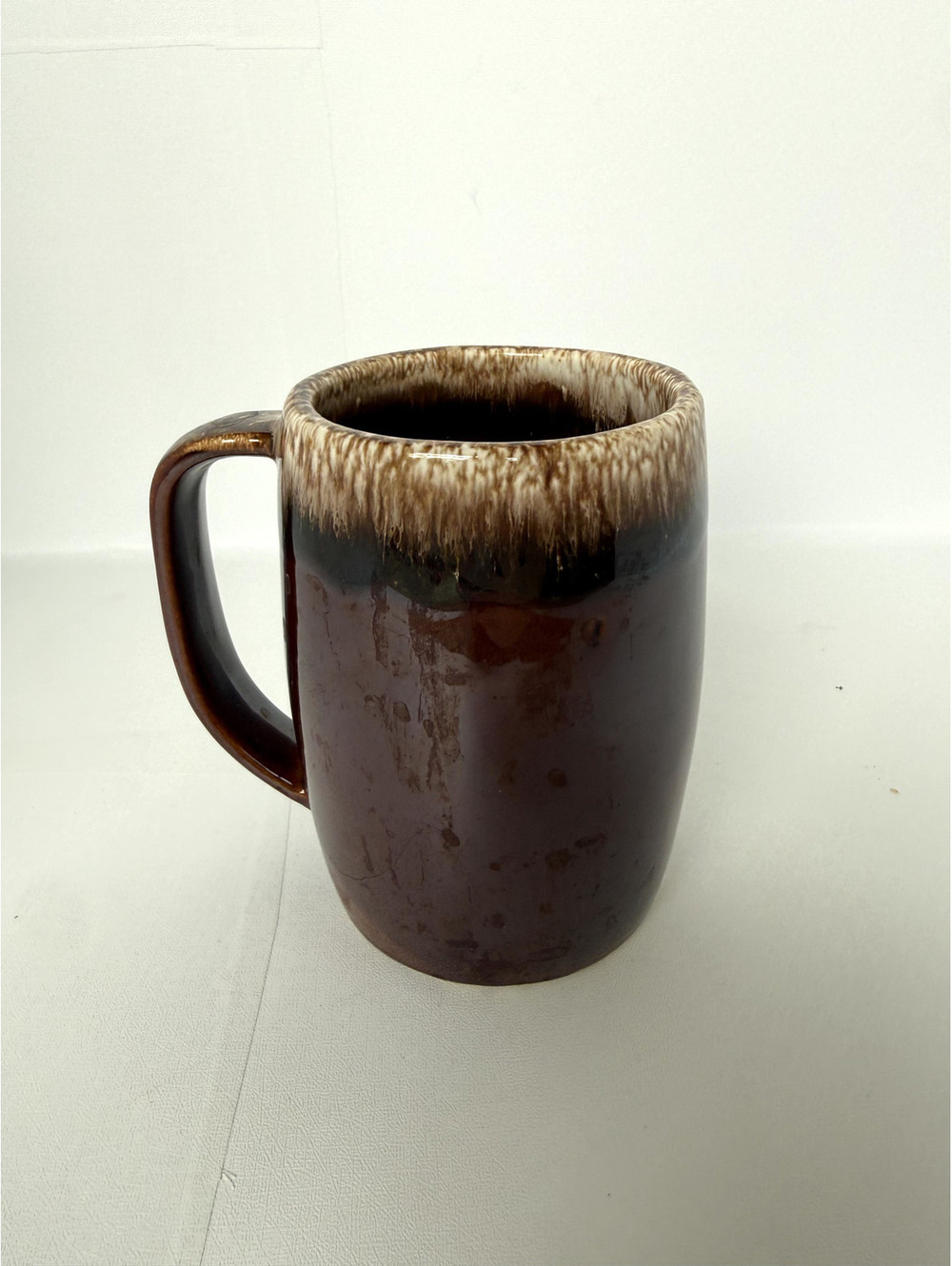 Vintage Hull Pottery Brown Drip Glaze Mug
